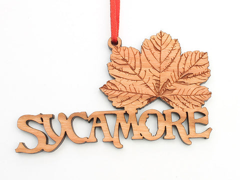 Blumen Gardens Sycamore Leaf Text Ornament - Nestled Pines