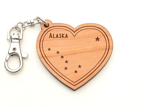 Alaska State Flag Heart Key Chain