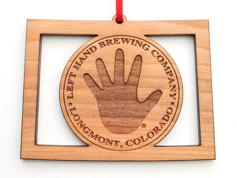 Left Hand Brewing Company Colorado State Cut Out Logo Insert Ornament