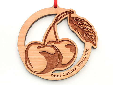 Door County Cherries Circle Ornament