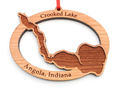 City of Angola Crooked Lake Custom Ornament - Nestled Pines