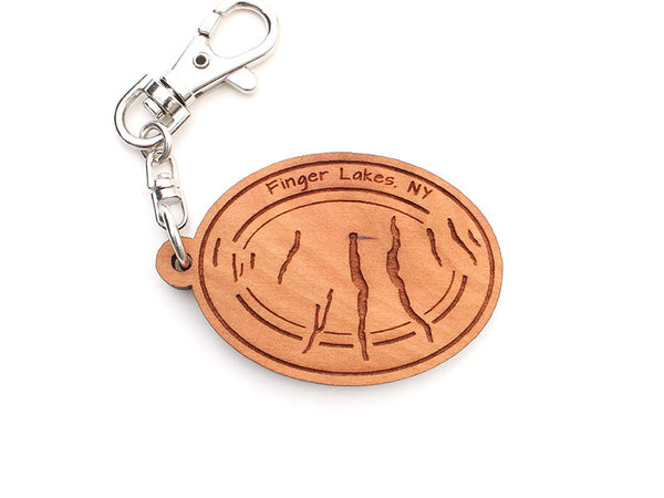 Finger Lakes Oval Lake Key Chain - Nestled Pines