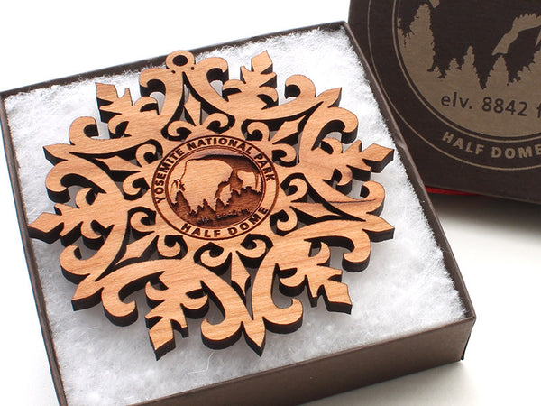 Yosemite NP Half Dome Snowflake Ornament - Nestled Pines - 1