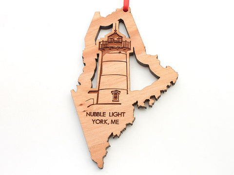 Nubble Lighthouse Maine State Shape Lighthouse Insert Ornament