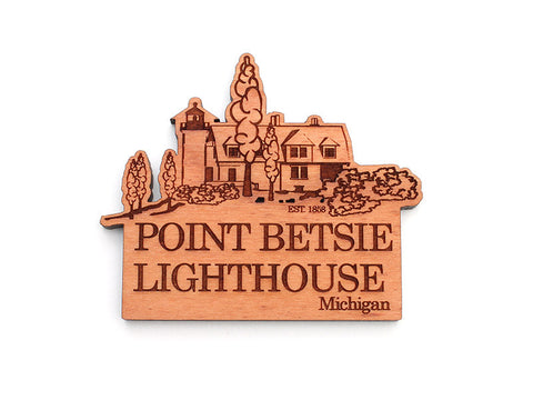 Point Betsie Lighthouse Custom Wood Magnet - Nestled Pines