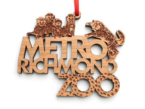 Metro Richmond Baby Cheetah Text Ornament - Nestled Pines