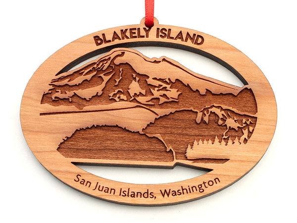 Blakely Island Mountain View Custom Ornament