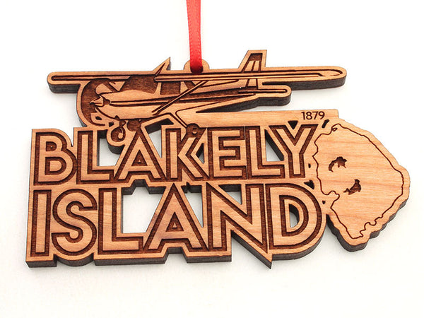 Blakely Island Cessna Airplane Text Ornament