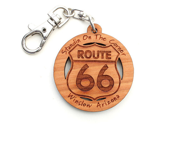 On The Corner Route 66 Custom Key Chain - Nestled Pines