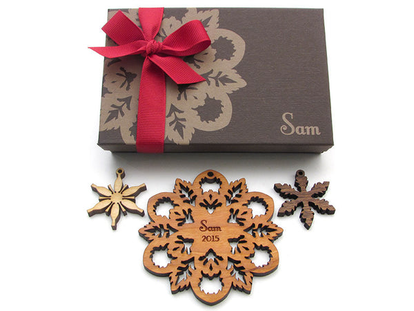 Baby's First Christmas Ornament - Snowflake Design - Nestled Pines - 2