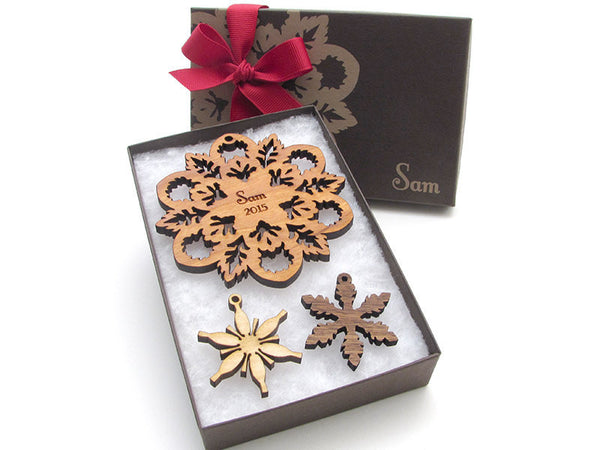 Baby's First Christmas Ornament - Snowflake Design - Nestled Pines - 3