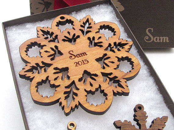 Baby's First Christmas Ornament - Snowflake Design - Nestled Pines - 1