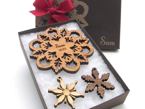 Baby's First Christmas Ornament - Snowflake Design - Nestled Pines - 4