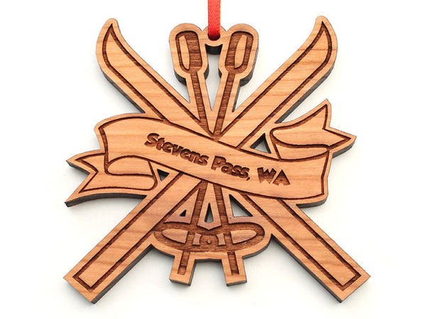 Stevens Pass Ski and Poles Ornament