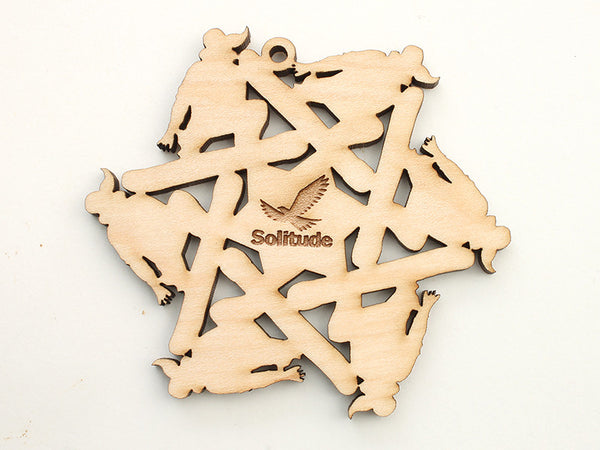 Solitude Girl Boarder Flake Custom Engraved Ornament - Nestled Pines - 1