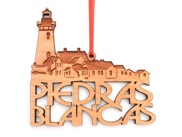 Piedras Blancas Light Station Text Ornament - Nestled Pines