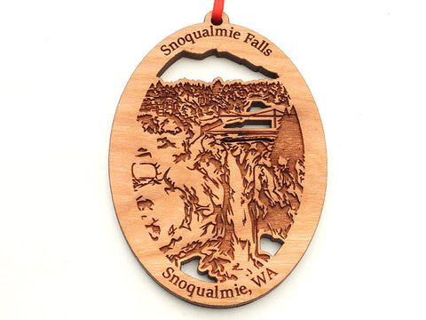 Corners Snoqualmie Falls Custom Oval Ornament